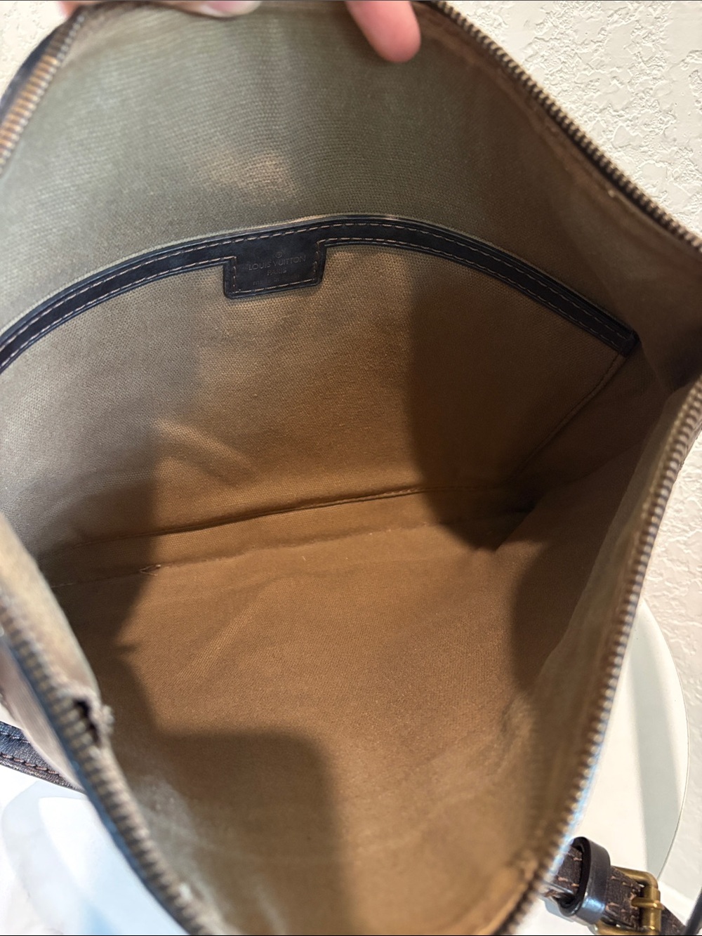 LOUIS VUITTON MM Pochette Chauny Shoulder Bag Brown Utah - Picture 3 of 16